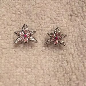 Swarovski flower earrings, no box, 99% new